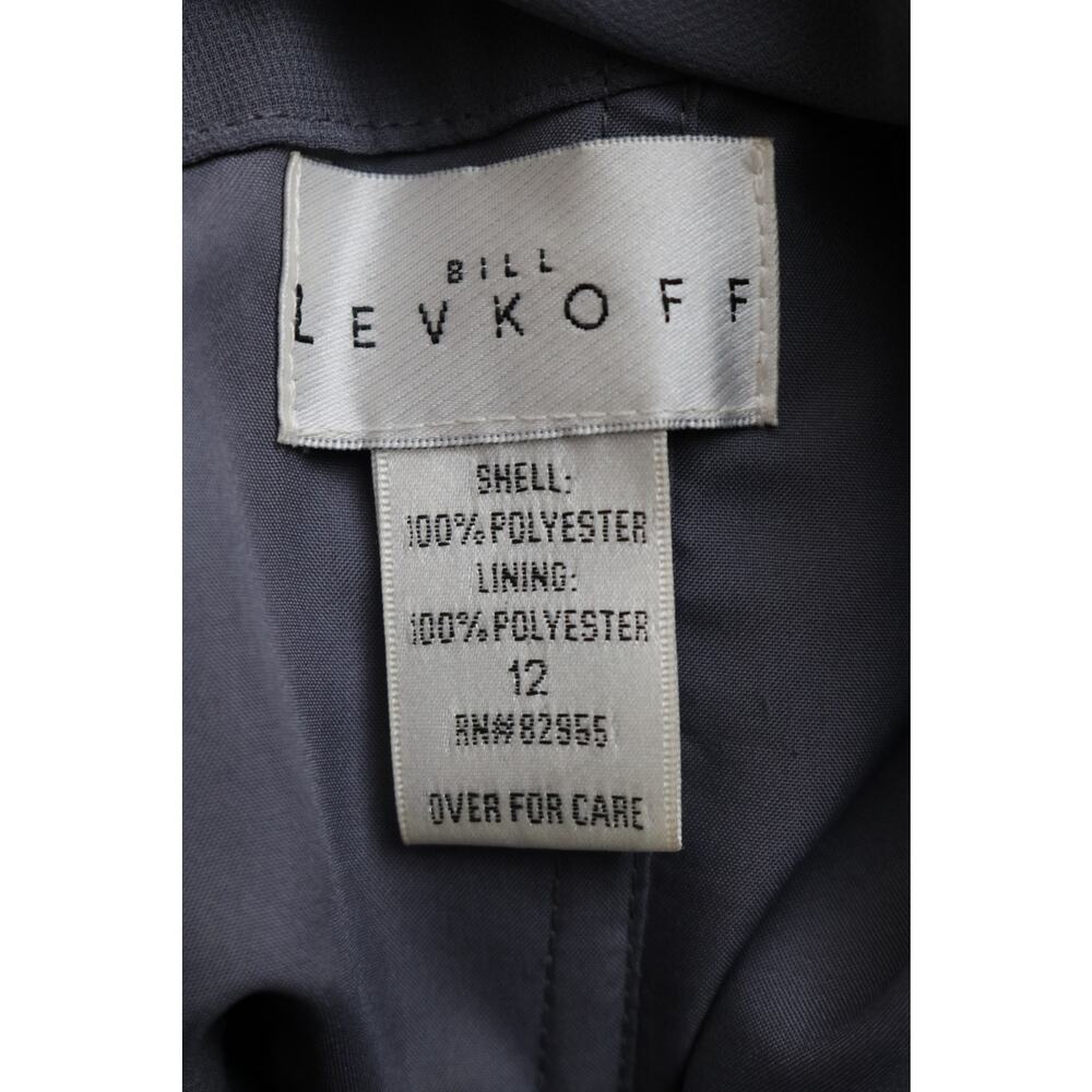 BILL LEVKOFF Bridesmaid Dress Size 12 Gray Formal Gown Sheer Top Pleated Heart - Picture 15 of 16